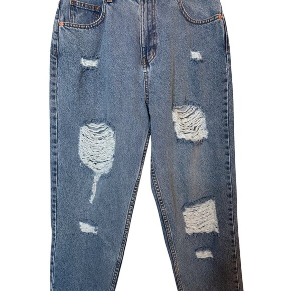 2/$30 NWT PrettyLittleThing Size 6 Distressed Blue Mom Jeans - Picture 13 of 16